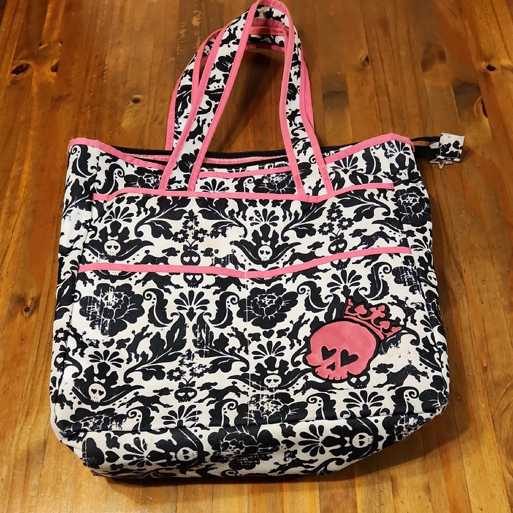 Stylish Black and Pink Tote Bag - Picture 1 of 3